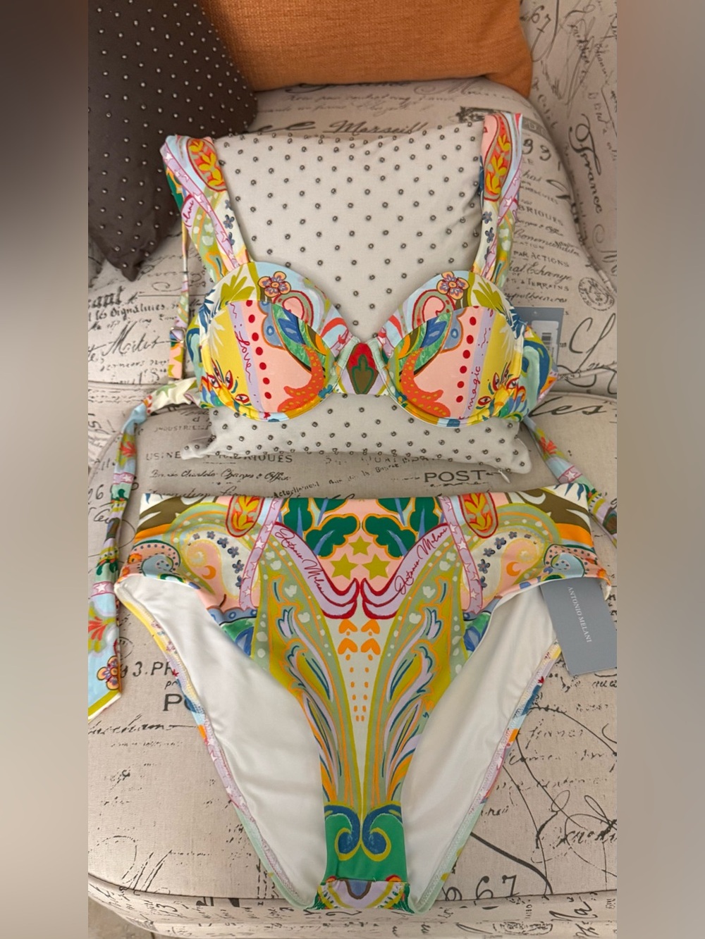 🛍️🛍️ BRAND NEW!!  ANTONIO MELANI 2-PC PAISLEY SWIM TOP & BOTTOM 🛍️🛍️